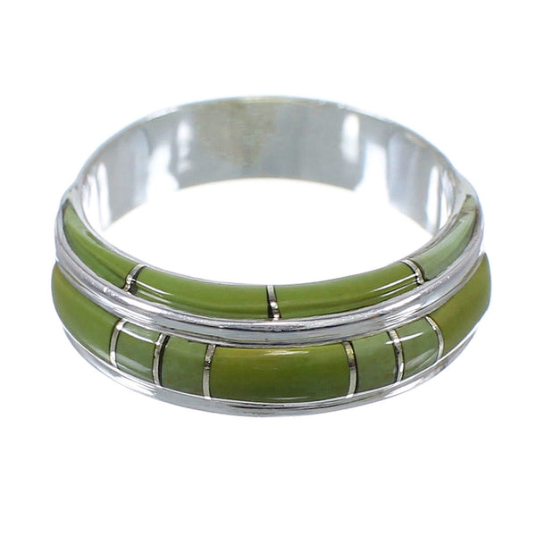 Turquoise Inlay Sterling Silver Ring Size 6-1/4 AX86634